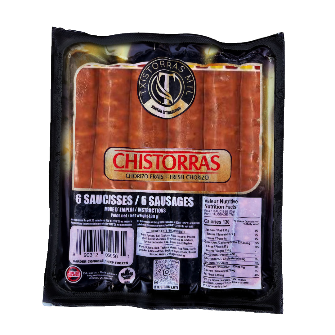 Spanish Fresh Chorizo - Chistorras. Txistorras, 430g