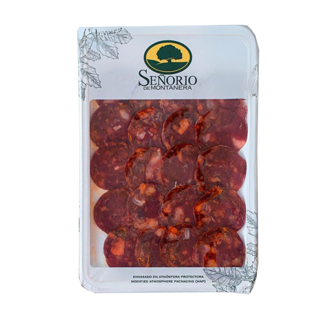 Chorizo ​​Ibérique de Bellota "Chorizo ​​Ibérico de Bellota". Monsieur de Montanera. En tranches 100gr
