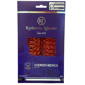 Iberian Chorizo Sliced - Chorizo Iberico lonchas. Redondo Iglesias, 80g - Solfarmers