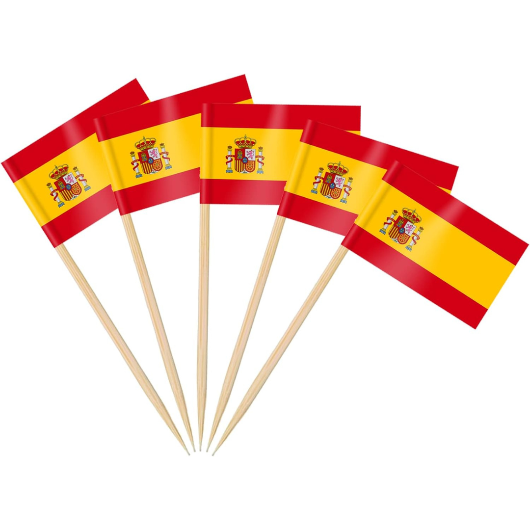 Spain Flag Toothpick, 100 Pcs