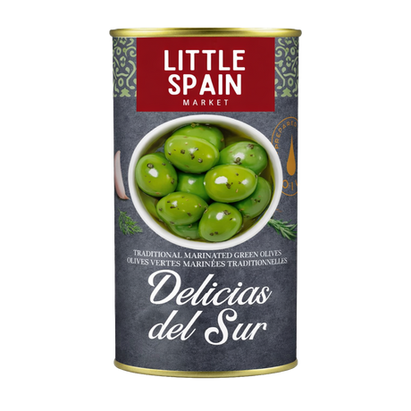 Marinated green olives - Aceitunas verdes Delicias del Sur. Little Spain, 350 ml - Solfarmers