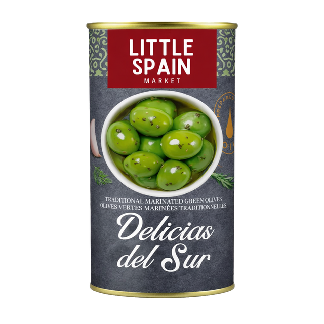 Marinated green olives - Aceitunas verdes Delicias del Sur. Little Spain, 350 ml - Solfarmers