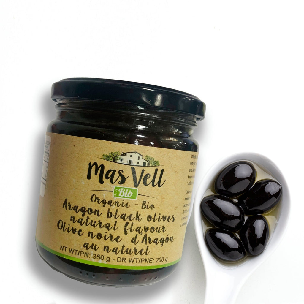 Mas Vell Organic Empeltre Natural Black Olives from Aragon 370 ML - Solfarmers