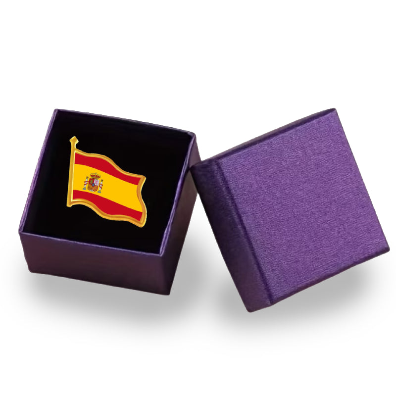 Metal Spain Flag Lapel Pin with Box - Solfarmers