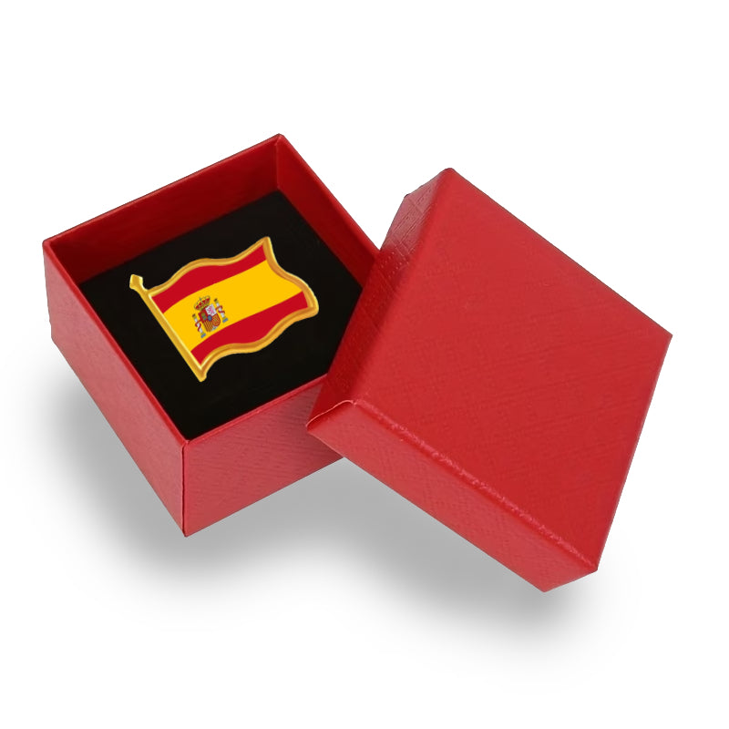 Metal Spain Flag Lapel Pin with Box - Solfarmers