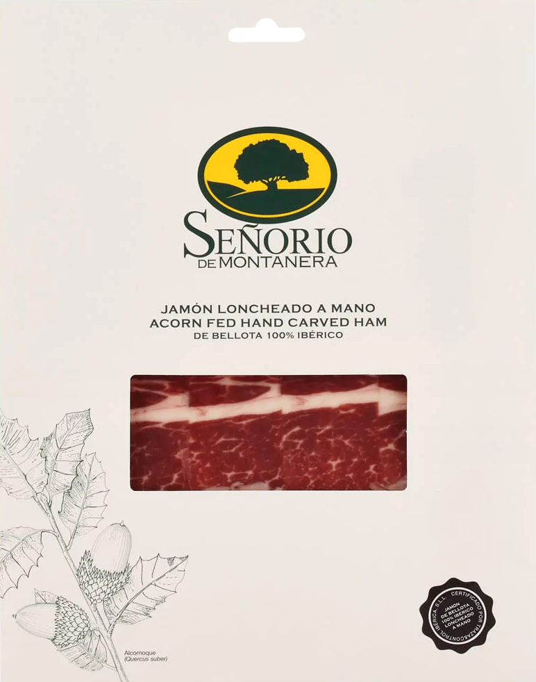 Iberian 100% Bellota Ham."Jamón ibérico 100% bellota". Knife-cut (Sliced 100gr) - Solfarmers