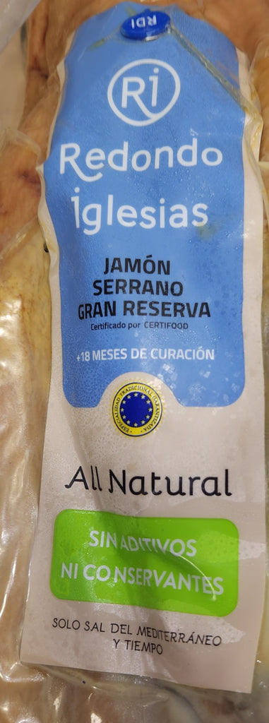 Jamon Serrano Ham Gran Reserva +18 months, Bone In by Redondo Iglesias - Solfarmers