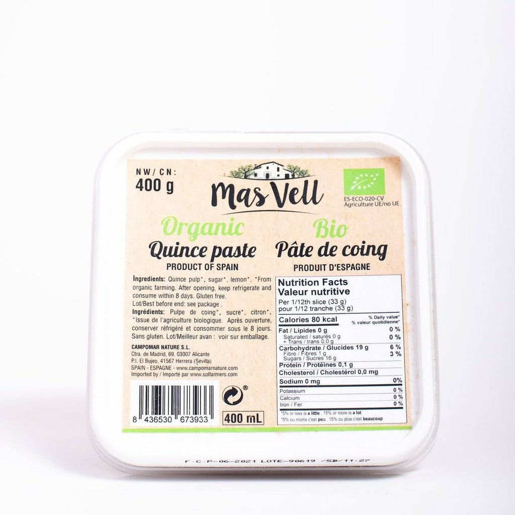 Mas Vell organic quince paste (membrillo), 400 g - Solfarmers