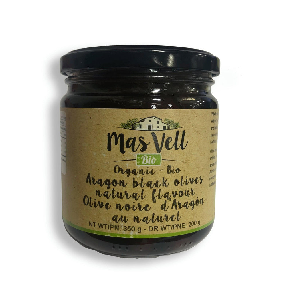 Mas Vell Organic Empeltre Natural Black Olives from Aragon 370 ML - Solfarmers
