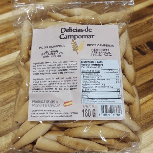 Artisan breadsticks with olive oil "picos camperos", 180 g - Solfarmers