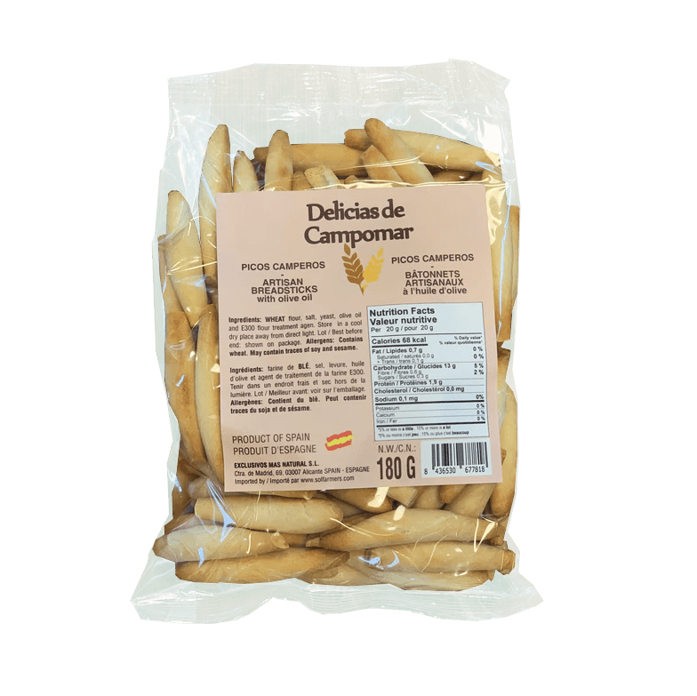 Artisan Breadsticks with Olive Oil - Picos camperos. Delicias de Campomar, 180g