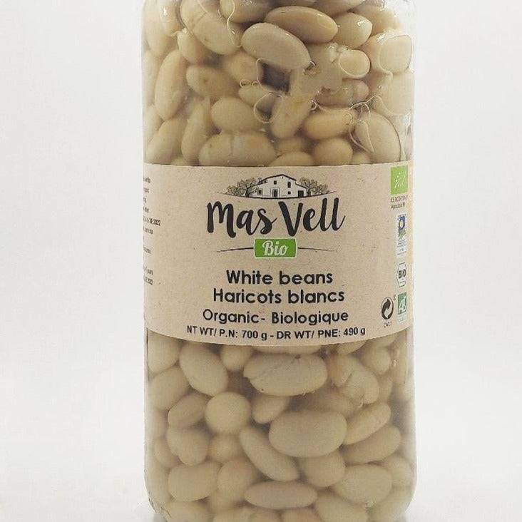 Mas Vell organic white beans in brine, 700 g - Solfarmers