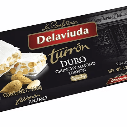 Delaviuda Turron Crunchy Duro, 150 g - Spanish Nougat Solfarmers