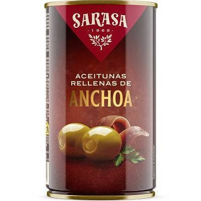 Anchovy Stuffed Manzanilla Olives By Sarasa, 314 mL - Solfarmers