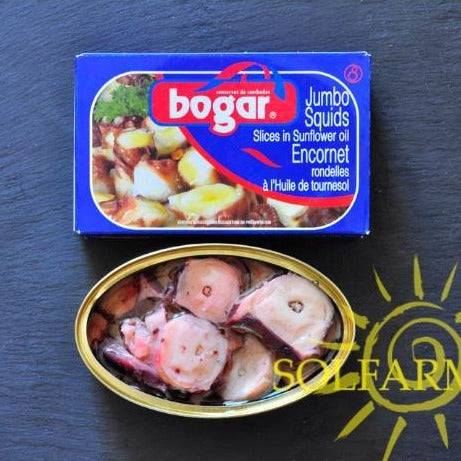 Bogar jumbo squid slices in sunflower oil - Solfarmers